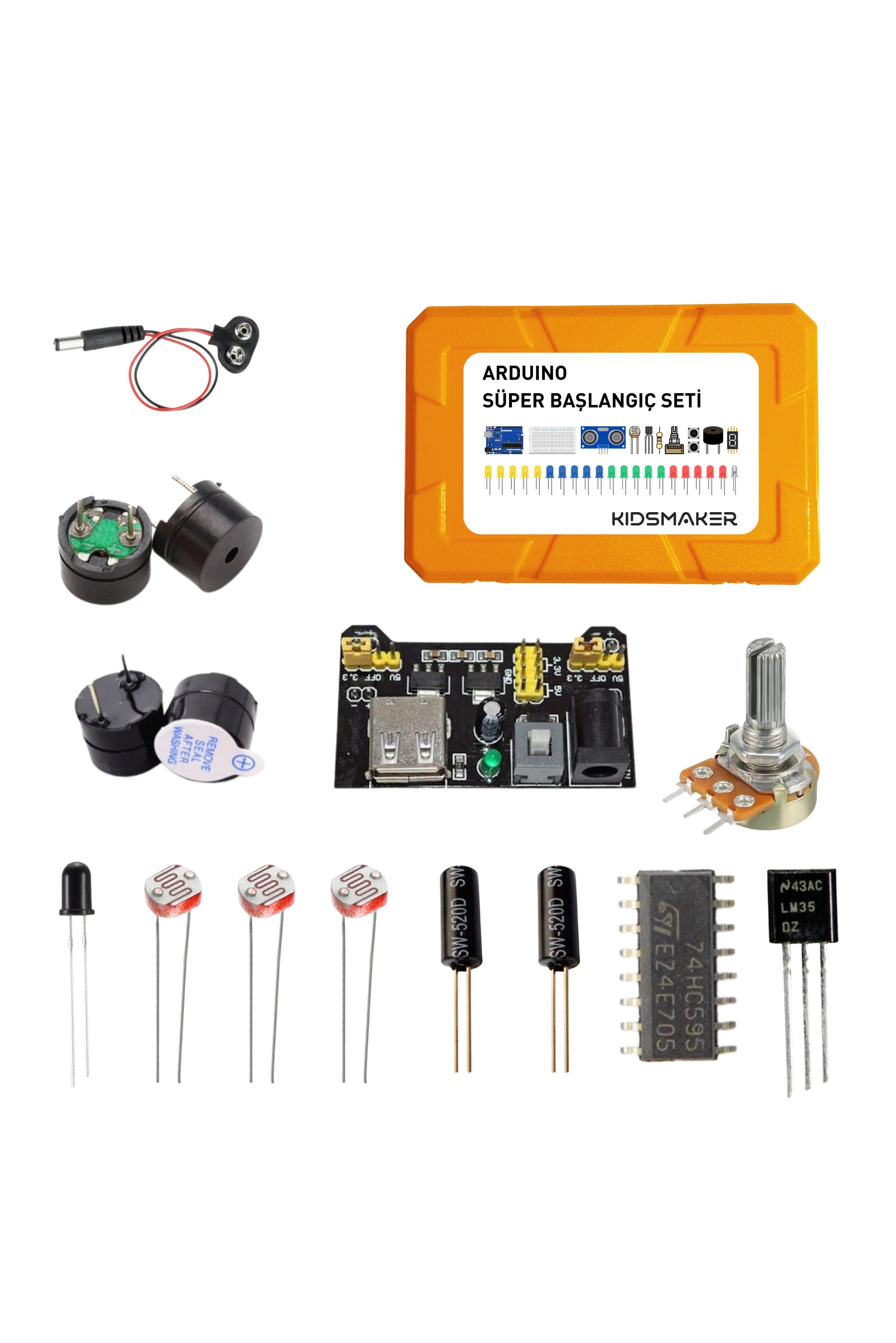 Arduino 220 Parça Süper Başlangıç Seti ( Malzeme Kutulu )