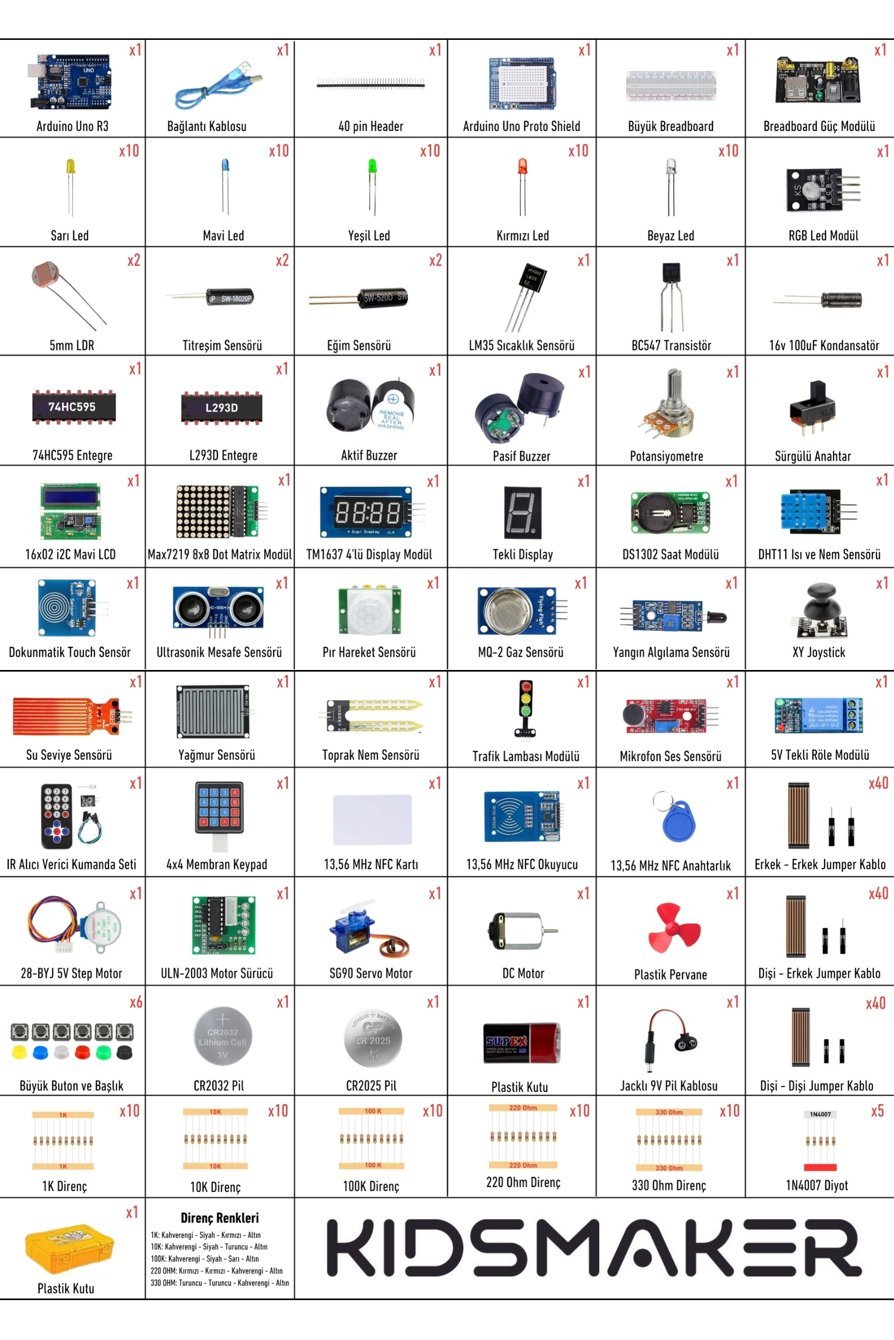 Arduino Set 292 Parça Full Başlangıç Seti