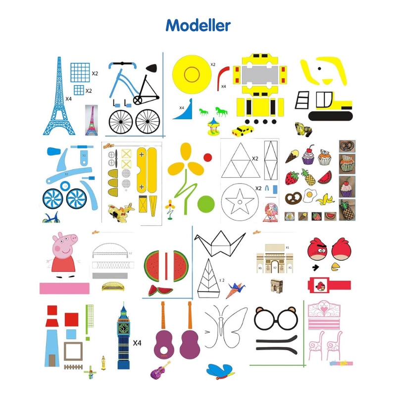 Mor 3D Kalem Full Set-Adaptörlü-Şablon Kitabı-Filament-Temizleme Çubuğu-Parmak Koruyucu-Anahtarlık