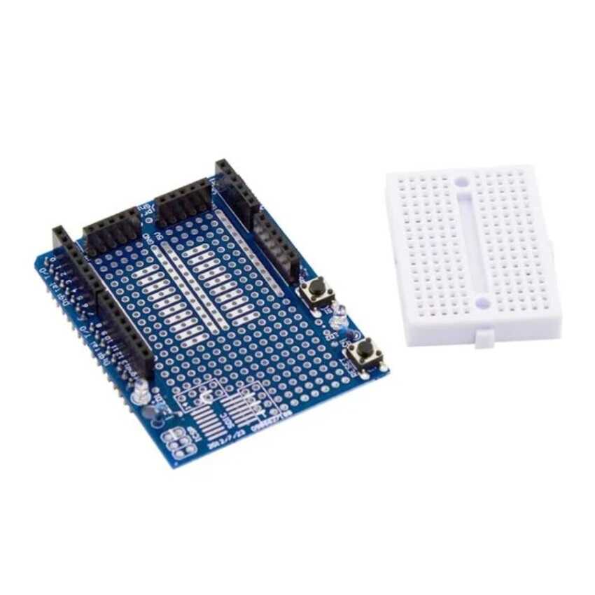 Mini Breadboardlu Arduino UNO R3 Proto Shield Kiti