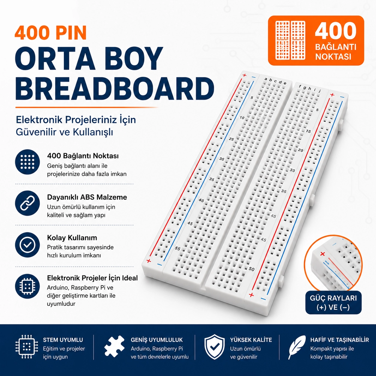 Orta Boy Breadboard ( 400 pin )