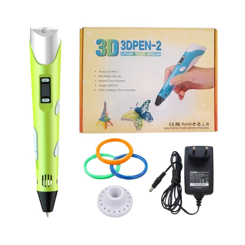 Sarı 3D Yazıcı Kalem + Deneme Filamenti ( Porselen Uçlu )