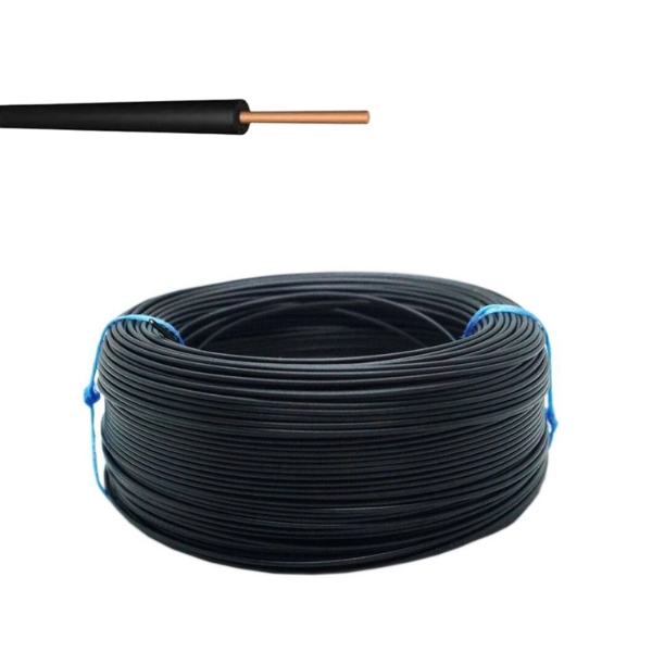 1 metre 0.5mm Tek Damar Siyah Zil Teli Kablo