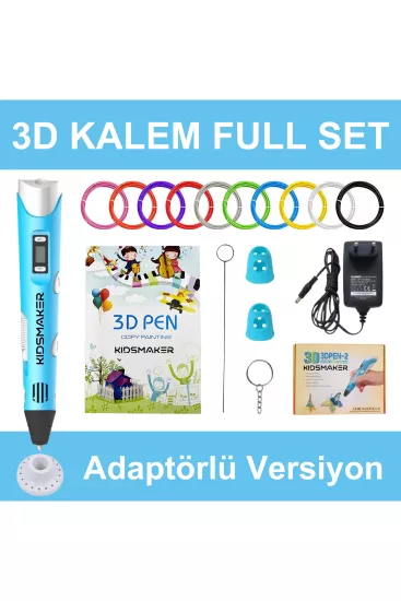 Mavi 3D Kalem Full Set