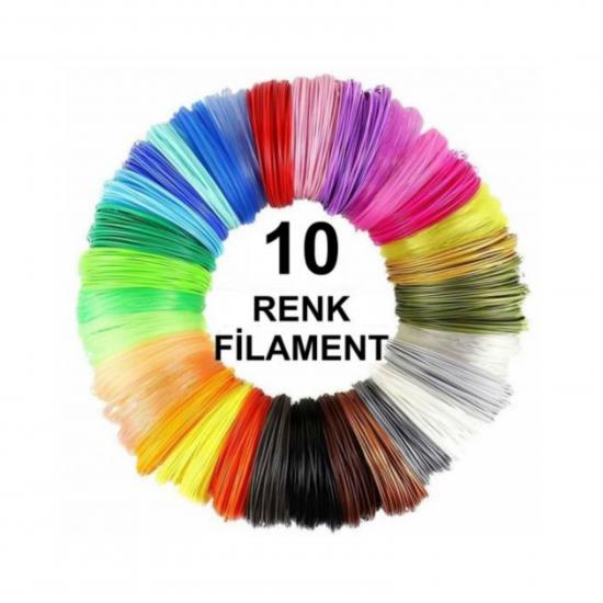 10 Renk 50 Metre PLA Filament