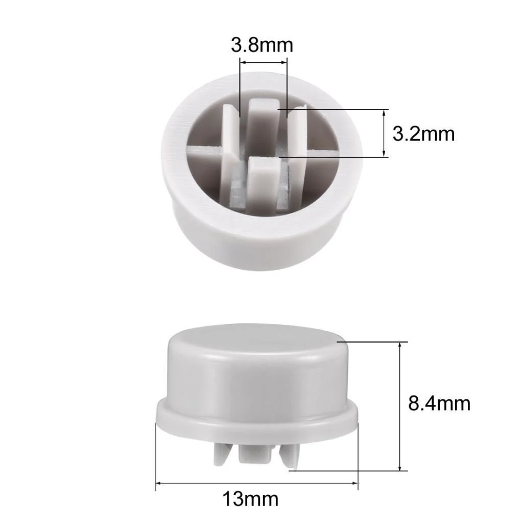 12x12 7.3mm Beyaz Buton Şapkası
