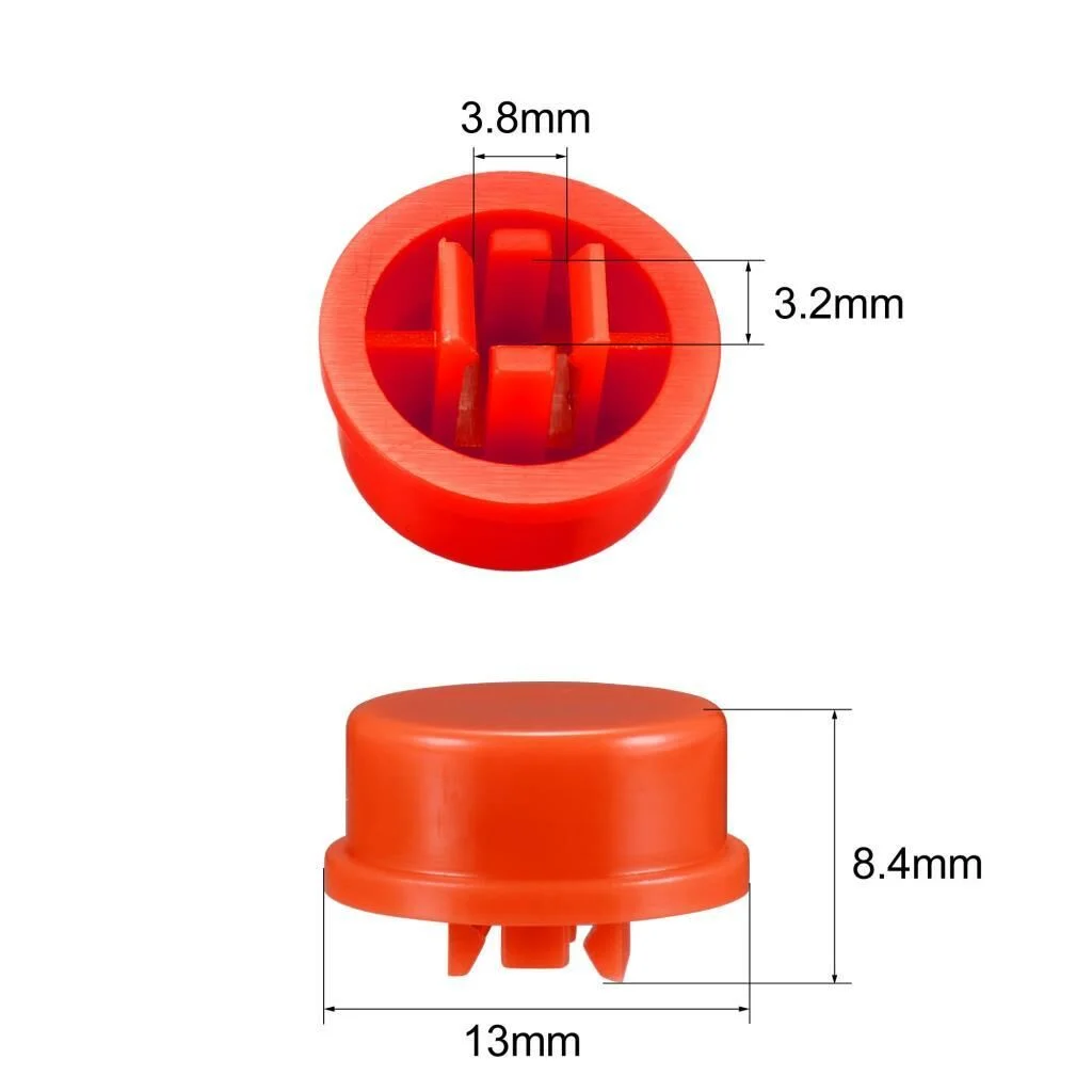 12x12 7.3mm Kırmızı Buton Şapkası