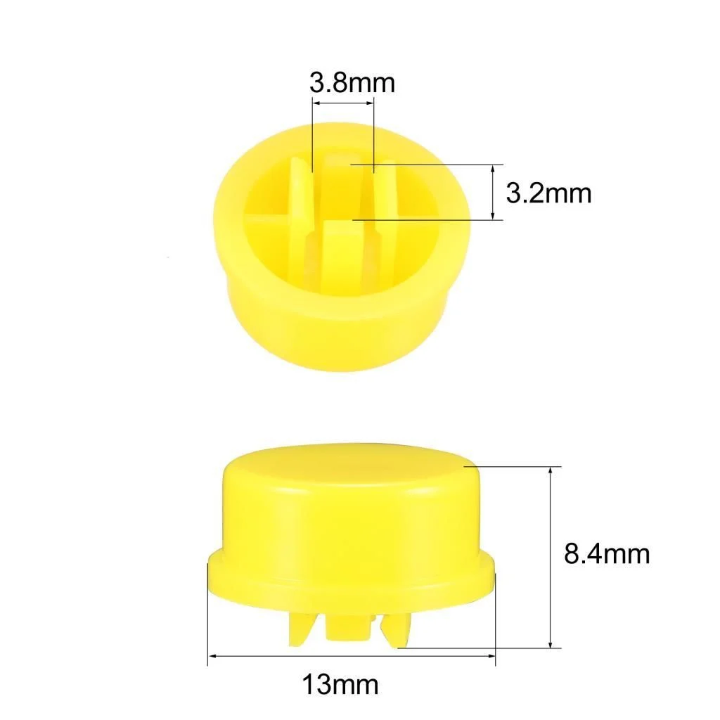 12x12 7.3mm Sarı Buton Şapkası